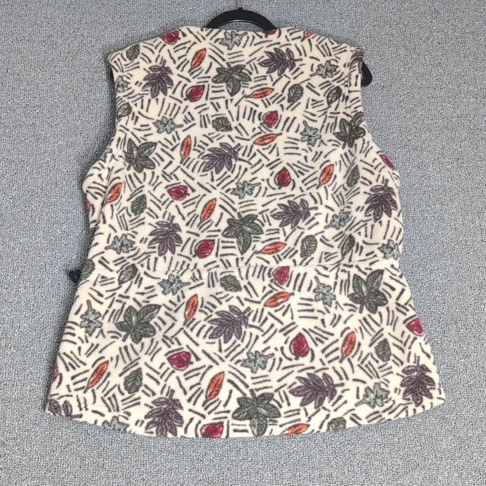 Vintage 1997 The North Face Fall Leaves Fleece Vest Size Large Cinchable 🍂 - Picture 6 of 10